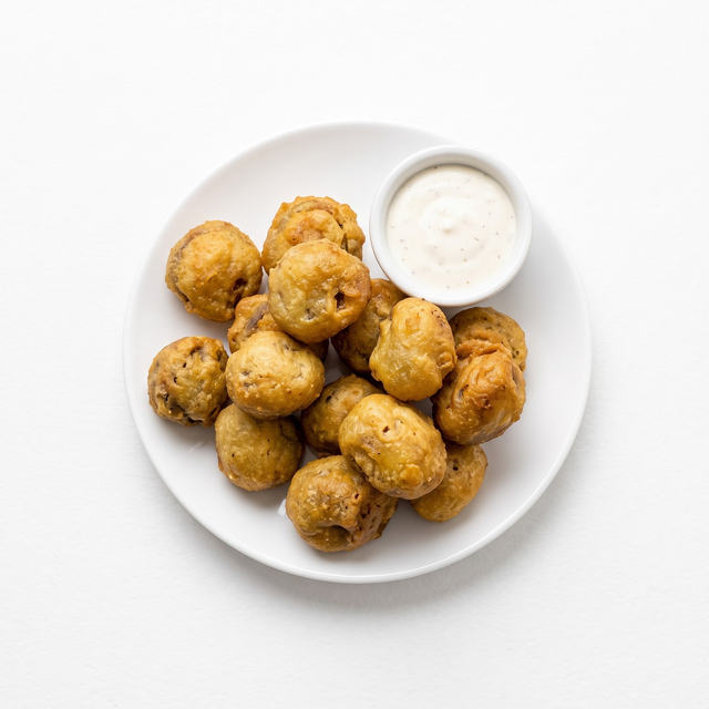 Breaded Fried Mushrooms & Fries.