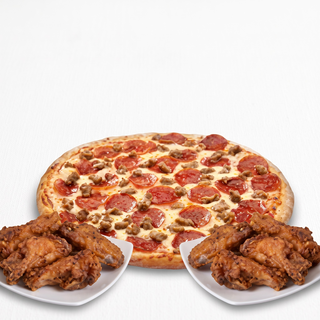 1Pizza & 2lbs of Wings