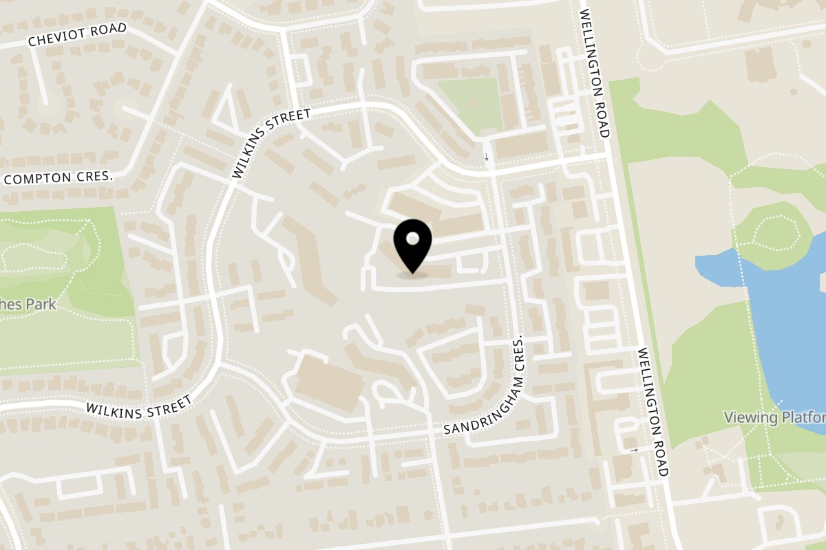 Map showing the location of Pizza Tonite London on 699 Wilkins Street in London